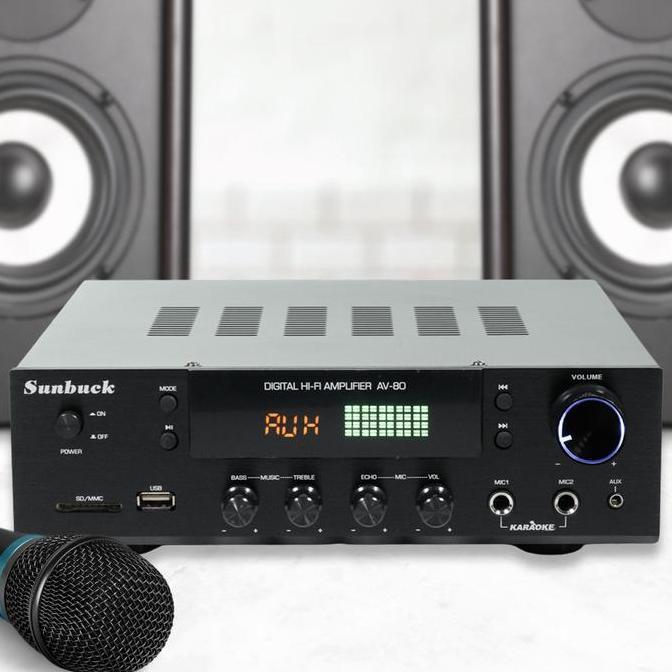 Amplifier Bluetooth EQ Karaoke Home Theater 2000W - Sunbuck AV-80