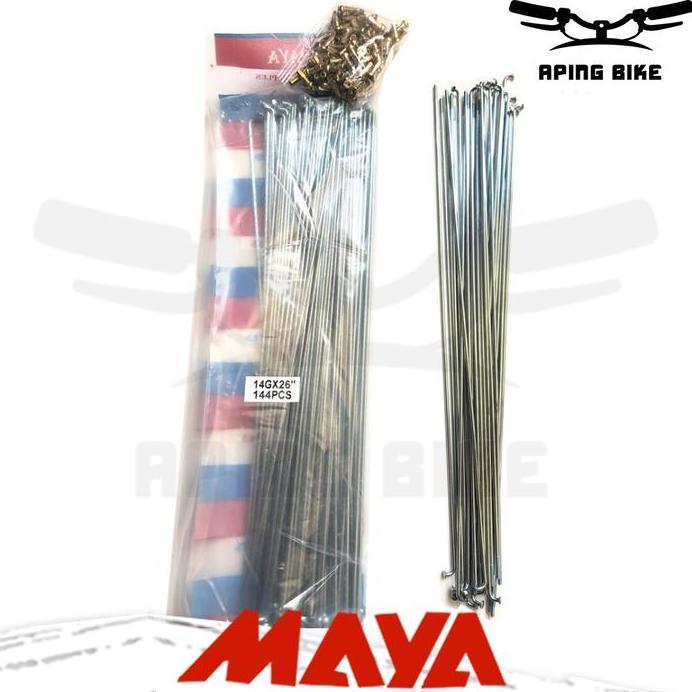 Jari Jari Maya Sepeda 26+/700 14G x 282mm Chrome Ruji Spokes Sepeda