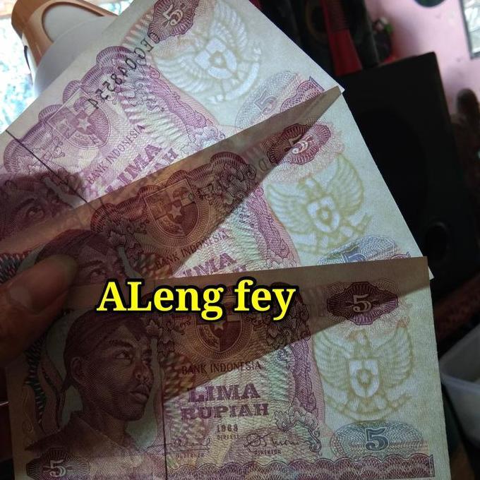 uang kuno lima rupiah sudirman. 5 rupiah seri sudirman tahun 1968