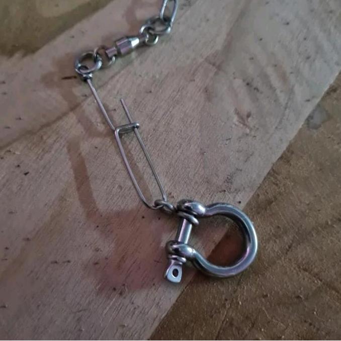 Rantai stainless kaki burung bayan set ring omega