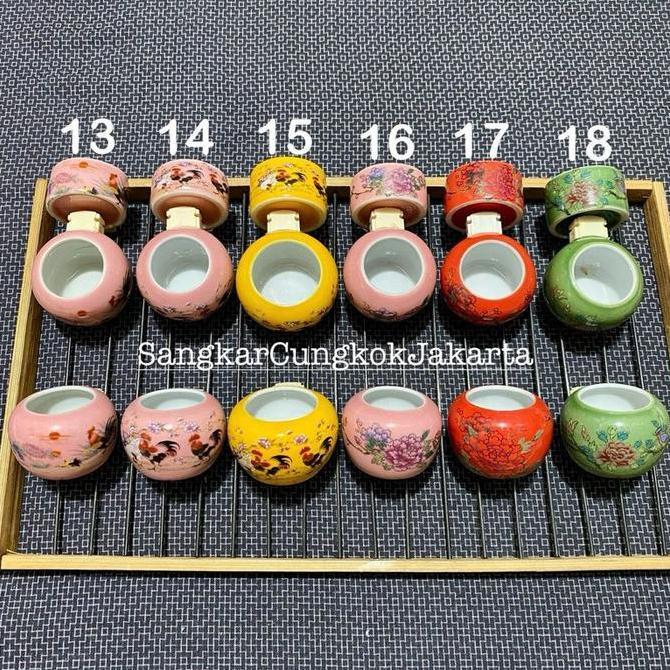 Cepuk Cungkok keramik Burung Sedang Tieumi Srdc Branjangan Set 3pcs