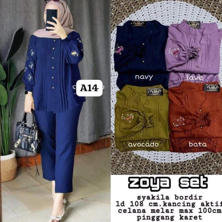 MURAH ZOYA LD 110 & XXL LD 130 JUMBO ONE SET BORDIR CRINGKEL AIRFLOW / SETELAN BORDIR