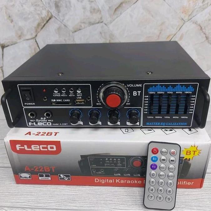amplifier fleco A22 BT bluetooth amplifier karaoke super bass Subwoofer