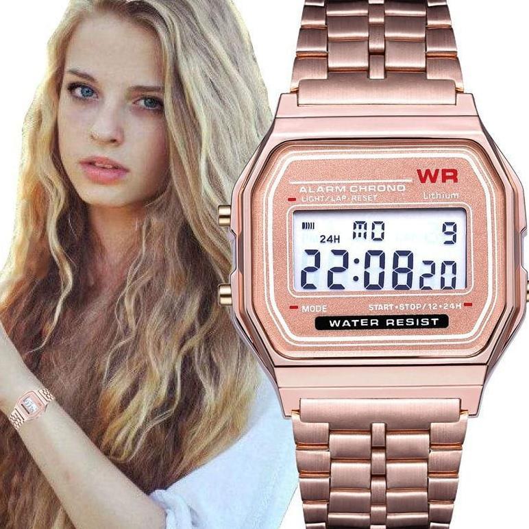 FAVORIT JAM TANGAN DIGITAL PRIA/WANITA CASIO KOTAK JAM TANGAN STAINLESS TERBARU