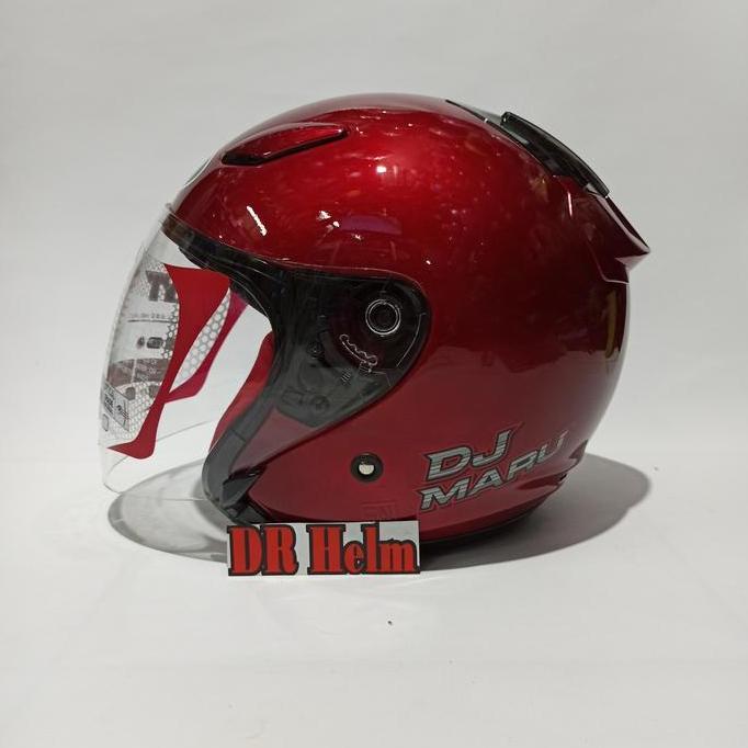 HELM KYT DJ MARU POLOS MERAH MAROON Half Face terlaris