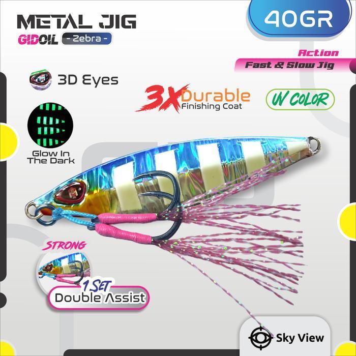 Umpan Micro Jig 40 Gram GID Double Assist Hook Mikro Jig 40gr 40g