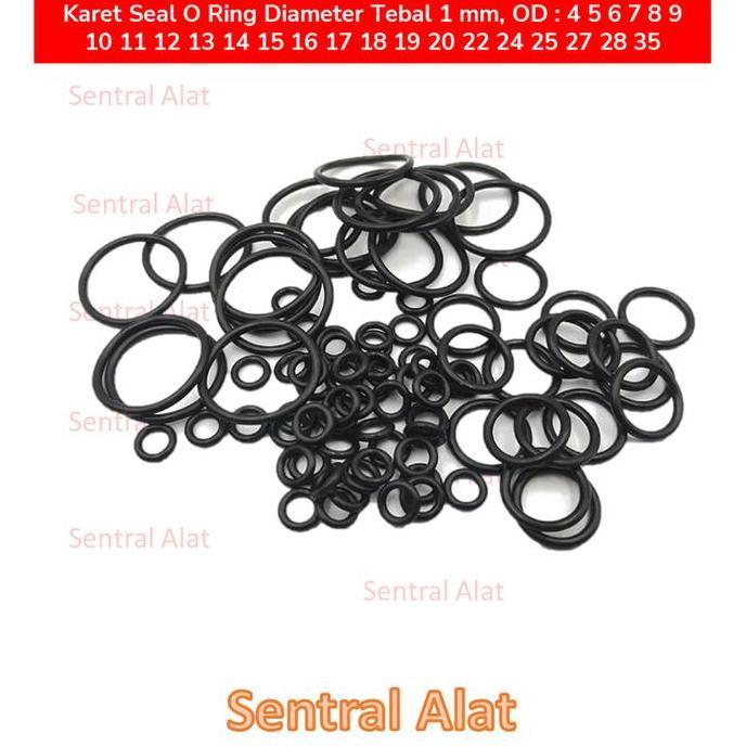 Rcg- Grosir !!! Karet Seal O Ring Tebal 1 Mm, Od : 4 5 6 7 8 9 10 11 12 13 14 22 24 25