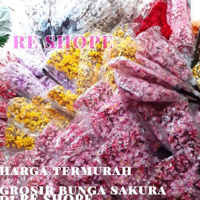 Bunga Sakura Plastik Bunga Hias Bunga Sakura Meihua Artificial Grosir