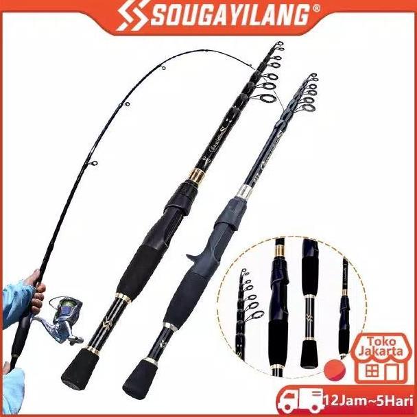 Termurah Joran Pancing Sougayilang Spinning Fishing/Casting Rod Ultralight 1.8M
