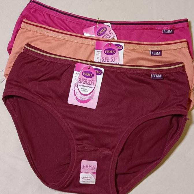 12Pcs Celana Dalam CD Wanita Cewek Fema 393 Lusinan Size L XL XXL cd  bahan  polyester Lembut Nyaman