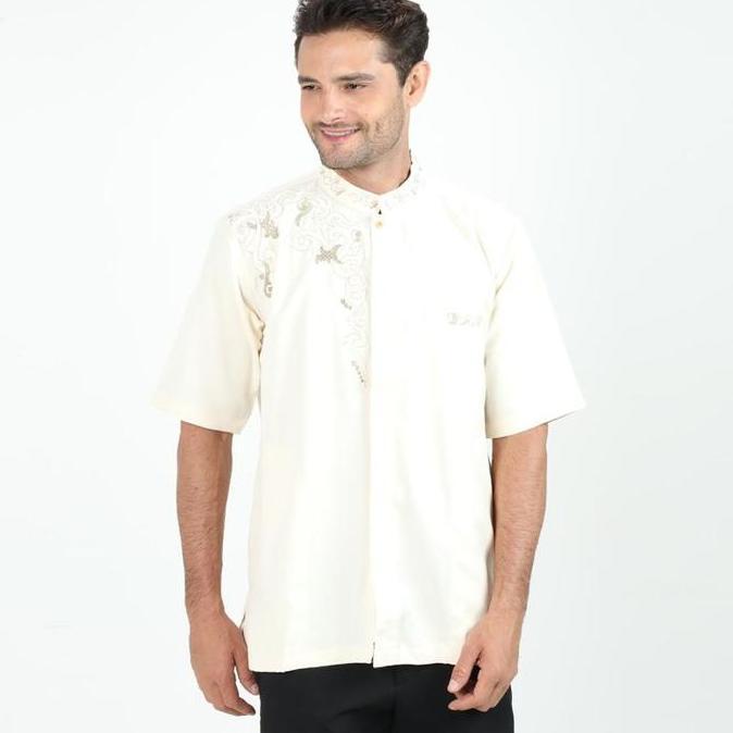 Arjuna Weda Koko Pria Motif Muslim Batik 17 - Regular Fit | Koko Lengan Pendek