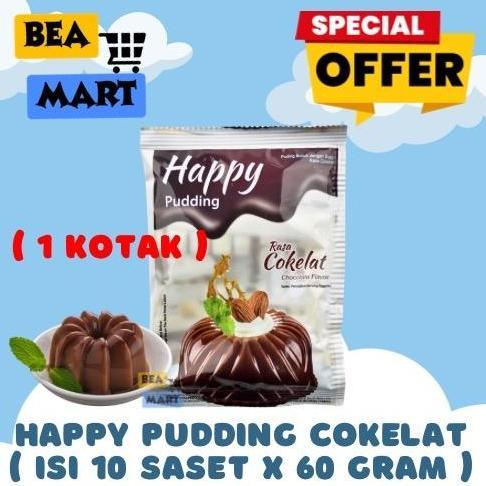 Ap.carihouse - HAPPY Pudding COKELAT / STRAWBERRY / VANILLA / TARO / MANGGA 1 Kotak Isi 10 Saset x 6