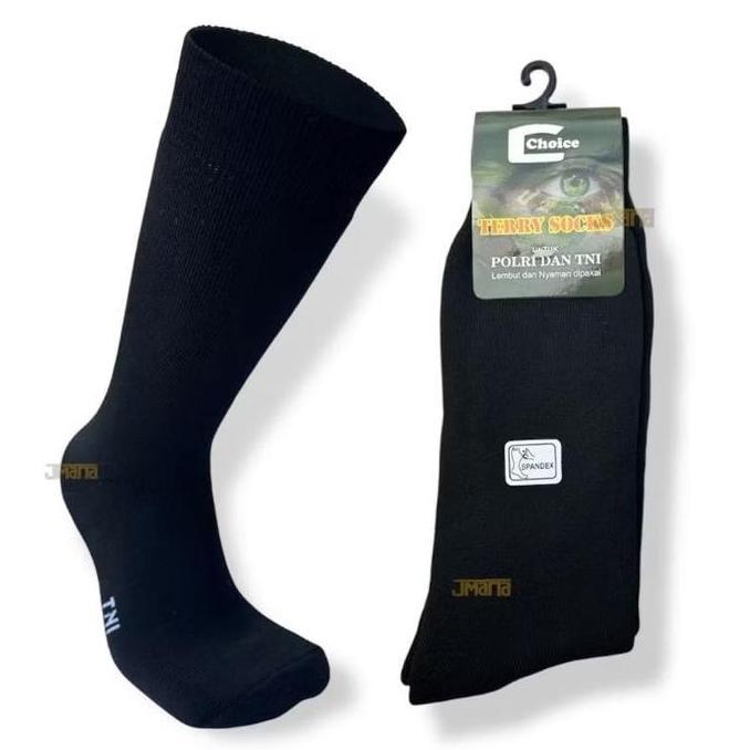 ISI 3/ 6 PASANG KAOS KAKI TNI SUPER TEBAL PANJANG KAOS KAKI LORENG DAN HITAM KAUS KAKI PRIA LA