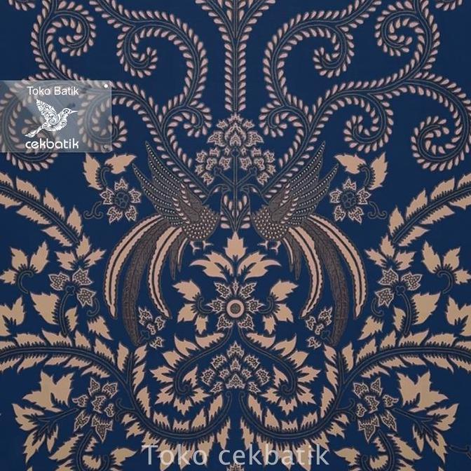 [] kain batik - Kualitas Ekspor Motif Batik Burung Kembar Sogan V9 (Biru)