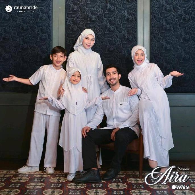 AIRA WHITE Sarimbit Raunapride Lebaran  Couple Keluarga I Baju Putih Couplean Keluarga  Muslim Remaj
