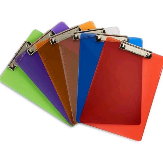 Clipboard Plastik warna Bening /  Papan ujian Transparan Folio