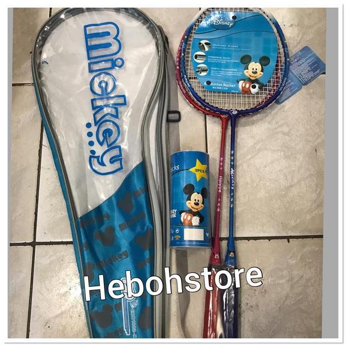 belviercinez Raket badminton bulutangkis isi 2 Bonus Kok karakter Murah bagus Diskon