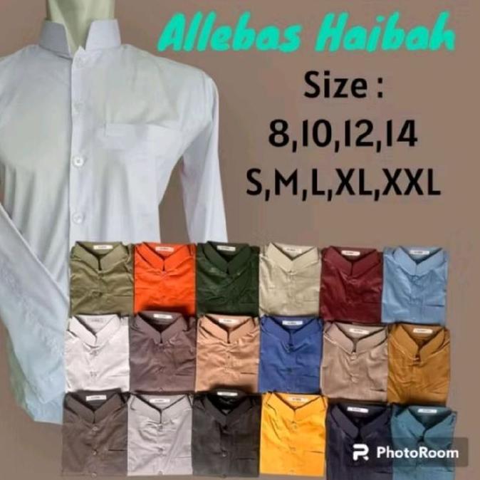 Allebas Haibah Koko Anak Model Haibah Size 8 10 12 14 S M L XL XXL Pilihan Warna Beragam