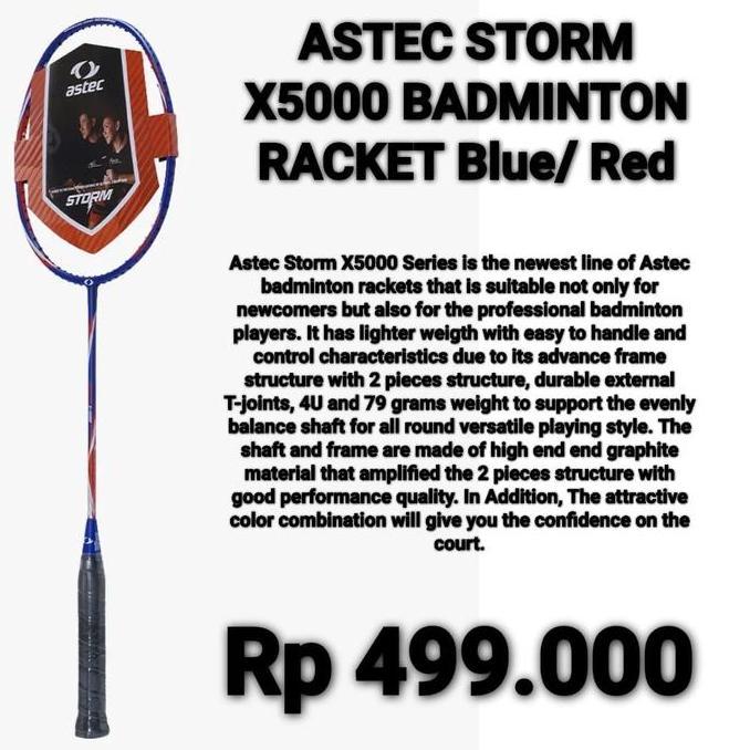 musli.store Raket Badminton Toalson Astec Storm X5000 5U 79g Bulutangkis Original Diskon