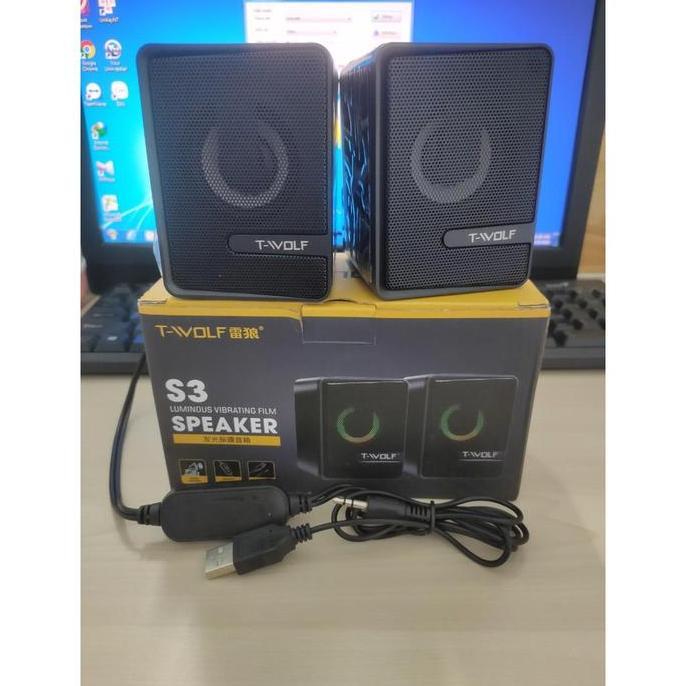 gacorrriki / SKU-1235 SPEAKER GAMING T-WOLF S3 RGB SUARA BAGUS TWOLF SPEAKER LED Komputer Pc Cpu Lap