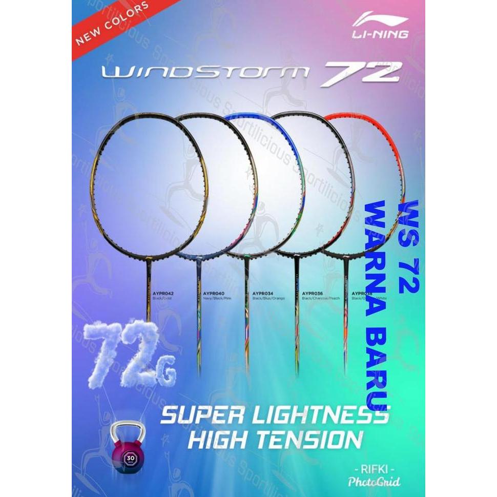feranagrup Raket Bulutangkis Lining Windstorm 72 Originial New Colour Diskon