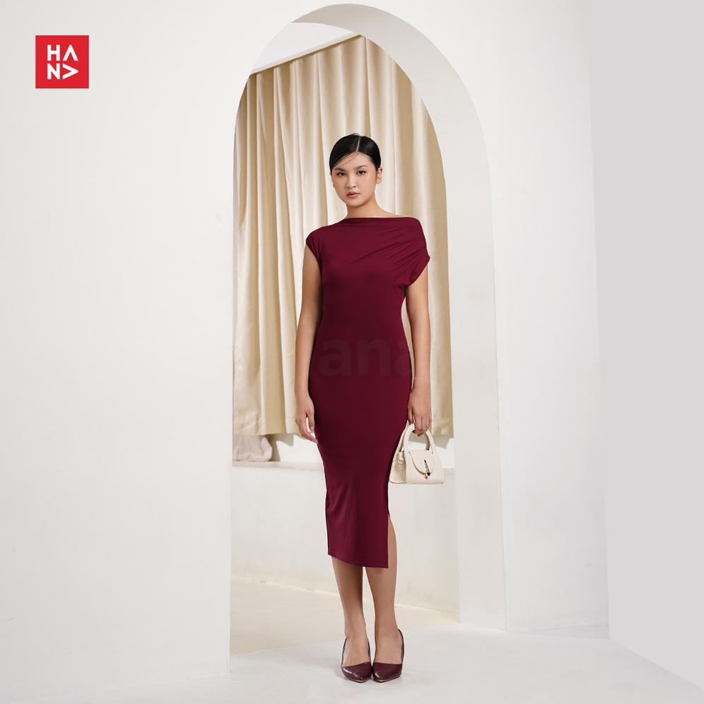 hot product hana fashion - lyodra dress/dress bodycon slit wanita - cd277