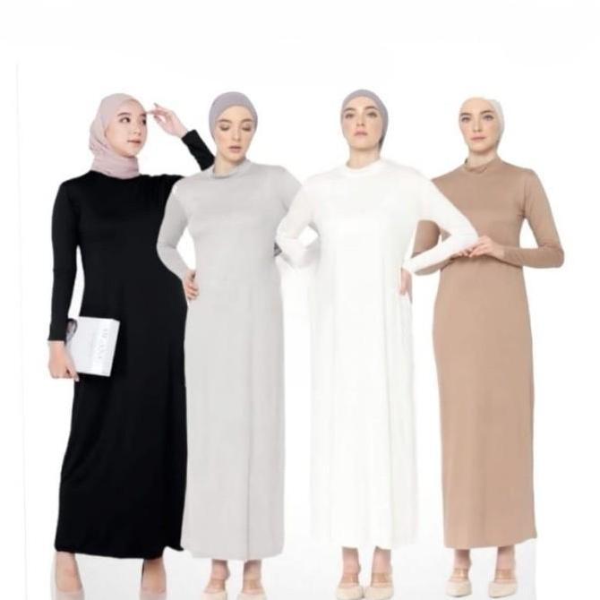 Khza- Inner Dress Manset Lengan Panjang Manset Baju Nita Turtleneck Gamis Bahan Lembut