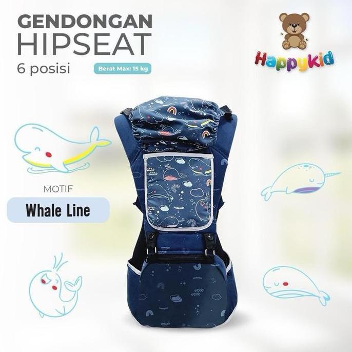HappyKid Gendongan Bayi Hipseat 6 Posisi | Gendongan Bayi Dudukan 6 Posisi Gendong