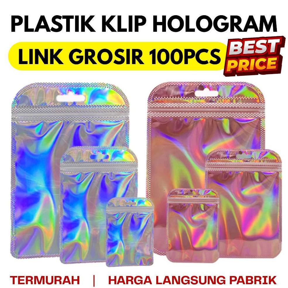 [Grosir 100Pcs] Plastik Ziplock Hologram Warna Warni Souvenir / Ziplock Hologram Termurah / Plastik 