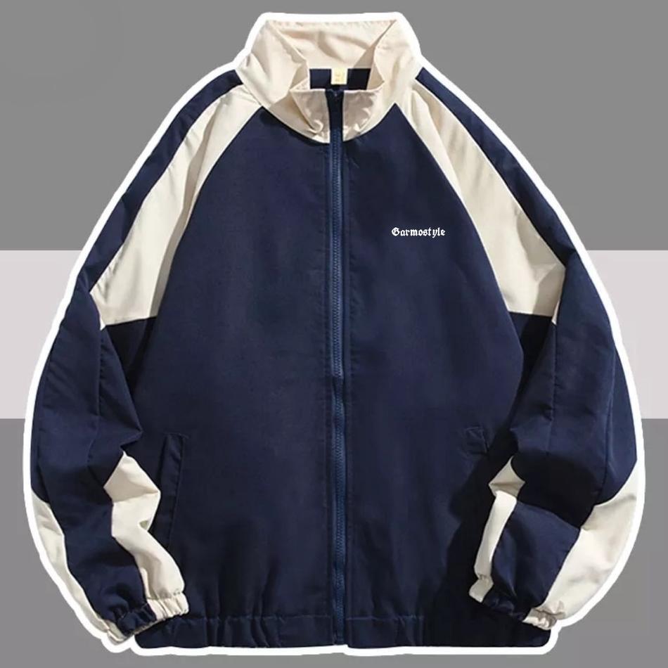 Varsity Jacket Vintage Soft Parasut Waterproof Mantel Pria