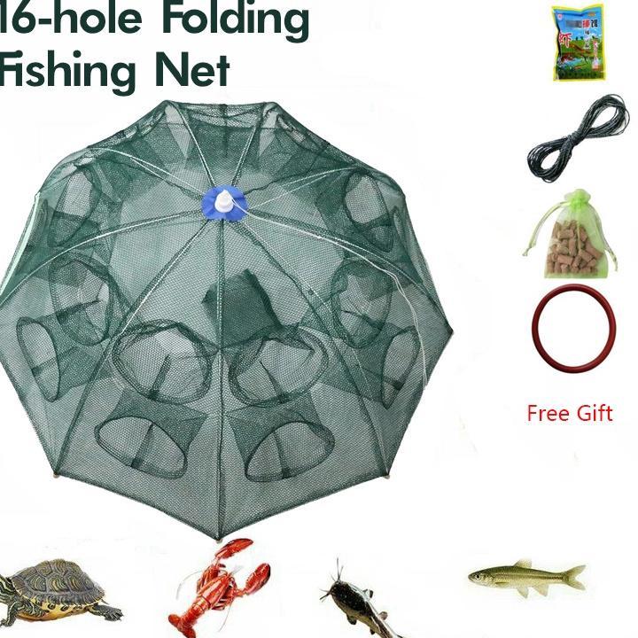 Jaring Ikan Jebakan Ikan Bubu Payung 16 Lubang Jaring Jebakan Perangkap Udang Ikan Kepiting Model Pa