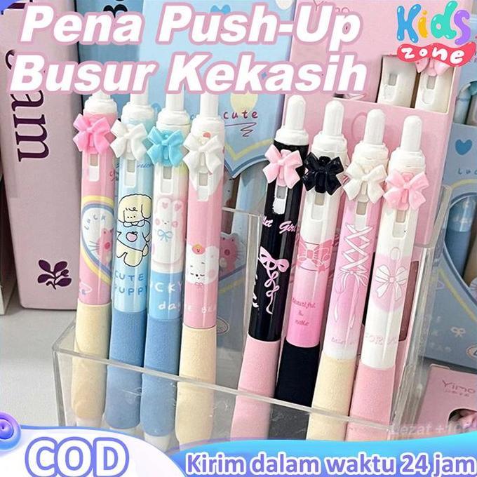 PROMO / Pulpen Aesthetic Gel Pen 0.5mm Korea Pena Cepat Kering Lucu Dan Unik Bulpen Pink School Stuf