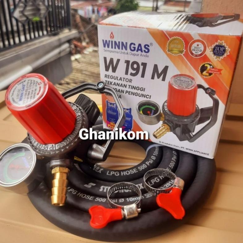 new regulator gas high pressure winn gas w 191 m selang gas lpg hose 500 psi strongflex original