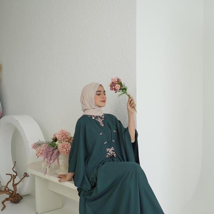 Khza- Miss Nomi - Sharleez Kaftan Lebaran - Idul Fitri - Baju Muslim - Hijab - Kaftan Nita Panjang G