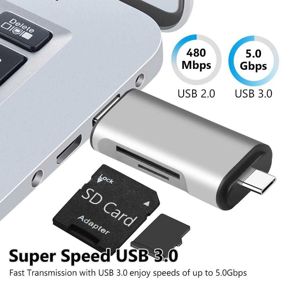 CR-25 OTG 3 in 1 Card Reader Multifungsi CR25 USB Tipe-C/USB/Micro-USB/Tf Pembaca Kartu Memori OTG C