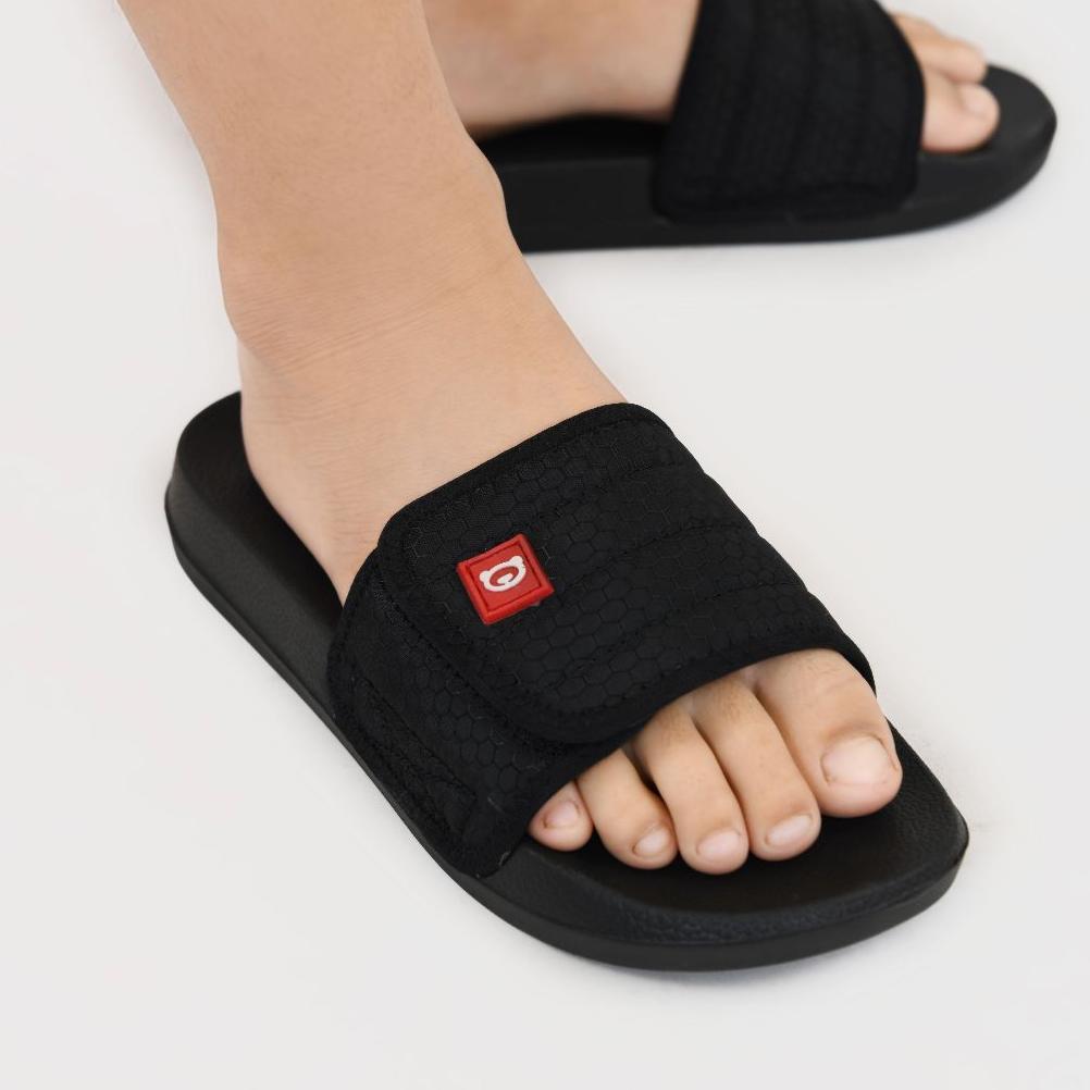 Best Seller Ghulam Kids - Dave Sandal Anak Laki Laki Sendal Fliflop Karet Empuk Slide Ringan Hitam S