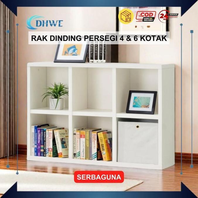 Terlaris Dhwe- Rak Pajangan / Rak Serbaguna / Rak Pajangan Minimalis Hitam & Putih Rak Buku Multisek