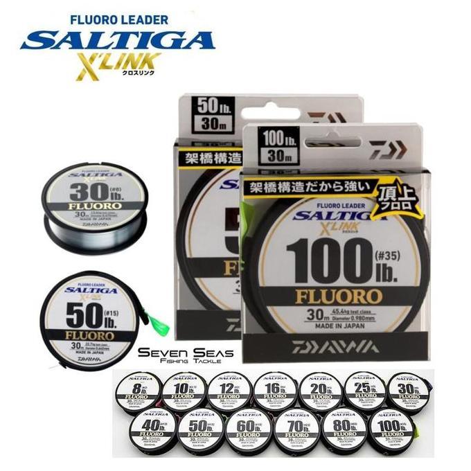 Daiwa Saltiga X-Link Xlink Fluorocarbon FC Leader Line Senar Pancing