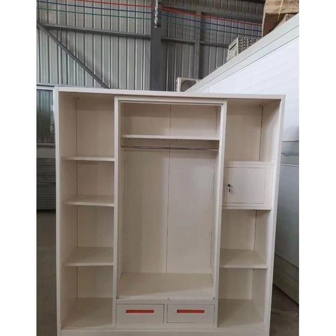 Terlaris Wardrobe Lemari Besi 4 Pintu Lemari Besi 3 Pintu Lemari Baju 4 Pintu Lemari Pakaian Sliding