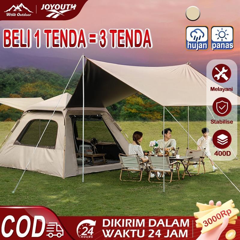 Tenda Camping Waterproof Kain 2 In 1 Tenda Berkemah Sepenuhnya Otomatis Tenda Camping Jumbo