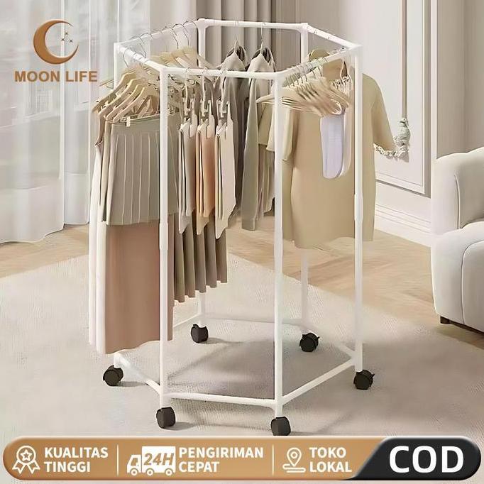 NEW COD Jemuran Baju Bayi Putar Rak Pengering Pakaian Gantung Bulat Gantungan Hanger Pipa Galvanis K