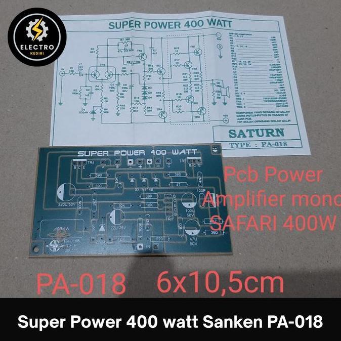 Termantab] PCB PA-018 400 watt power mono sanken safari | pcb PA mono 400watt PA-018