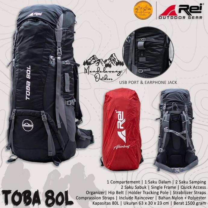 PROMO / TAS CARRIER GUNUNG RANSEL AREI TOBA 80L TAS CARRIER GUNUNG AREI ORI