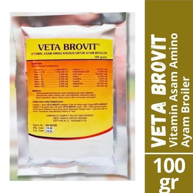 Veta Brovit 100 Gram - Vitamin Asam Amino Untuk Ayam Broiler Allshop