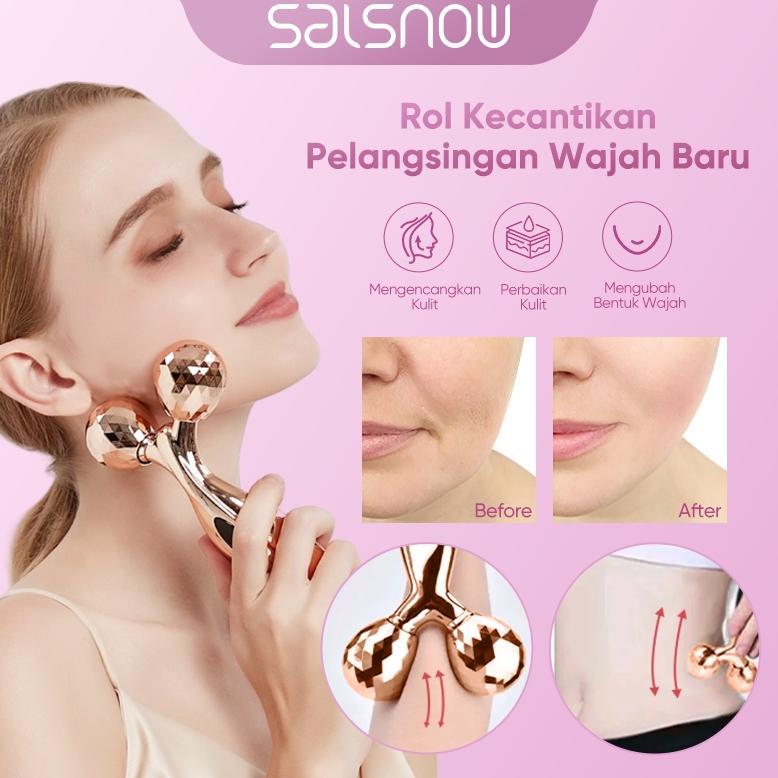 SALSNOW Alat Pijat Wajah Manual Pijat Wajah 3D Pijat Wajah Roller Pengencangan Wajah Pijat Wajah Ben