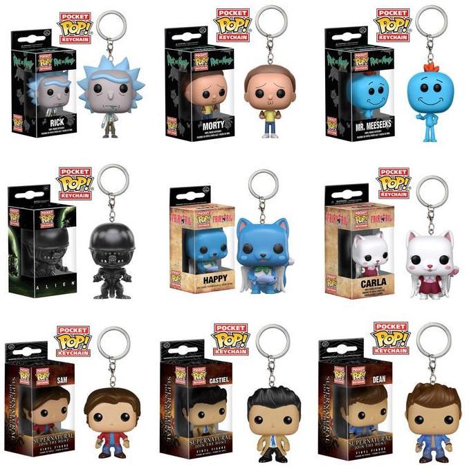 HOT SALE!!! FUNKO POP! KEYCHAIN (RICK & MORTY, ALIEN, FAIRY TAIL, SUPERNATURAL) TERMURAH