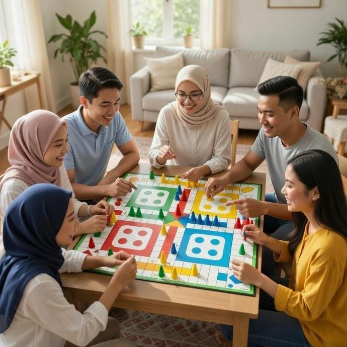 Toys- Permainan Ludo - Ular Tangga 6 Orang Anti Air Anti Luntur Game Board Jumbo
