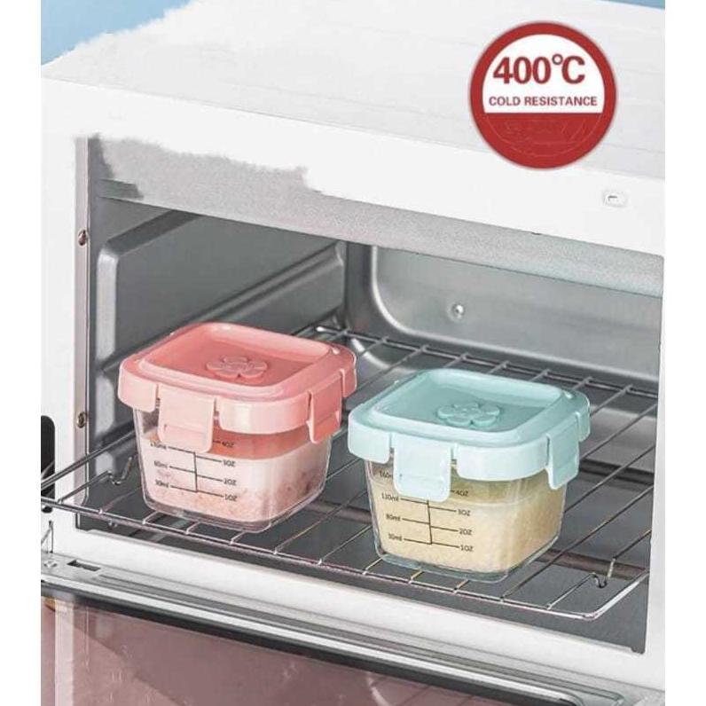 HOT Mpasi Glass baby Food Container / Baby Food Container Tempat Wadah Kaca Mpasi Tempat Mpasi Kaca 