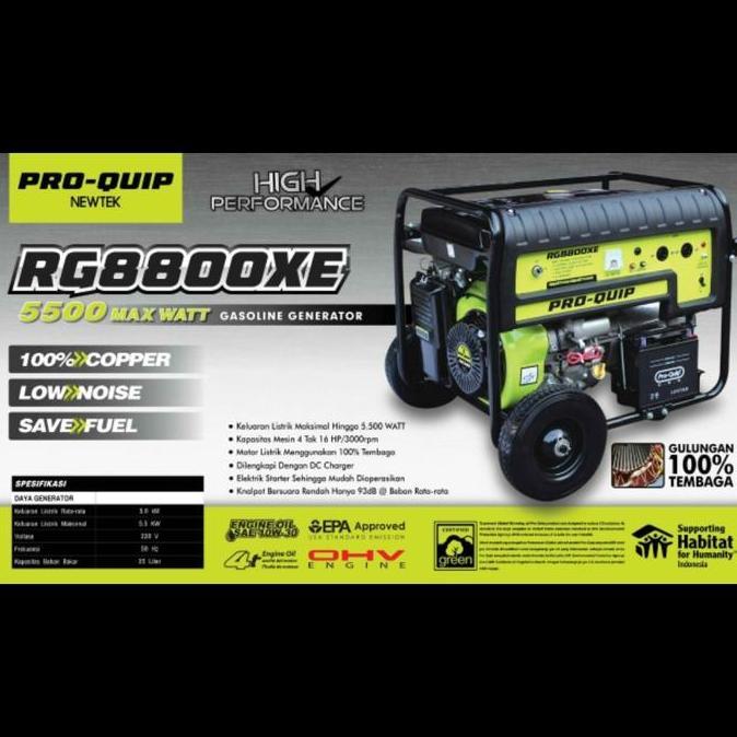 (:(:(:(] Genset Bensin Murni 5500 watt PROQUIP RG 8800 XE / PROQUIP RG8800XE