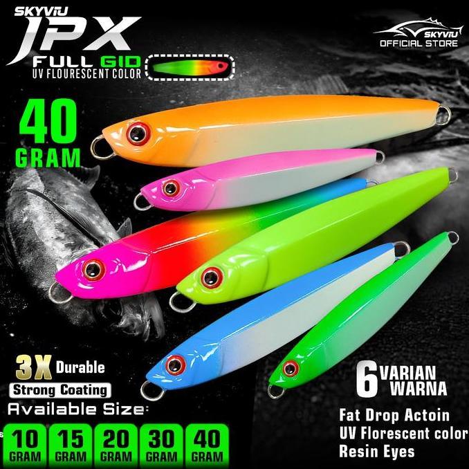 Metal Jig 40 Gram Full GID Umpan Metal Jig UV Neon 40gr 40grm Micro